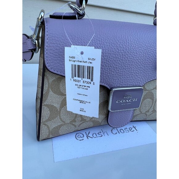 Coach satchel pepper top handle bag with crossbody strap in signature canvas - Picture 6 of 11